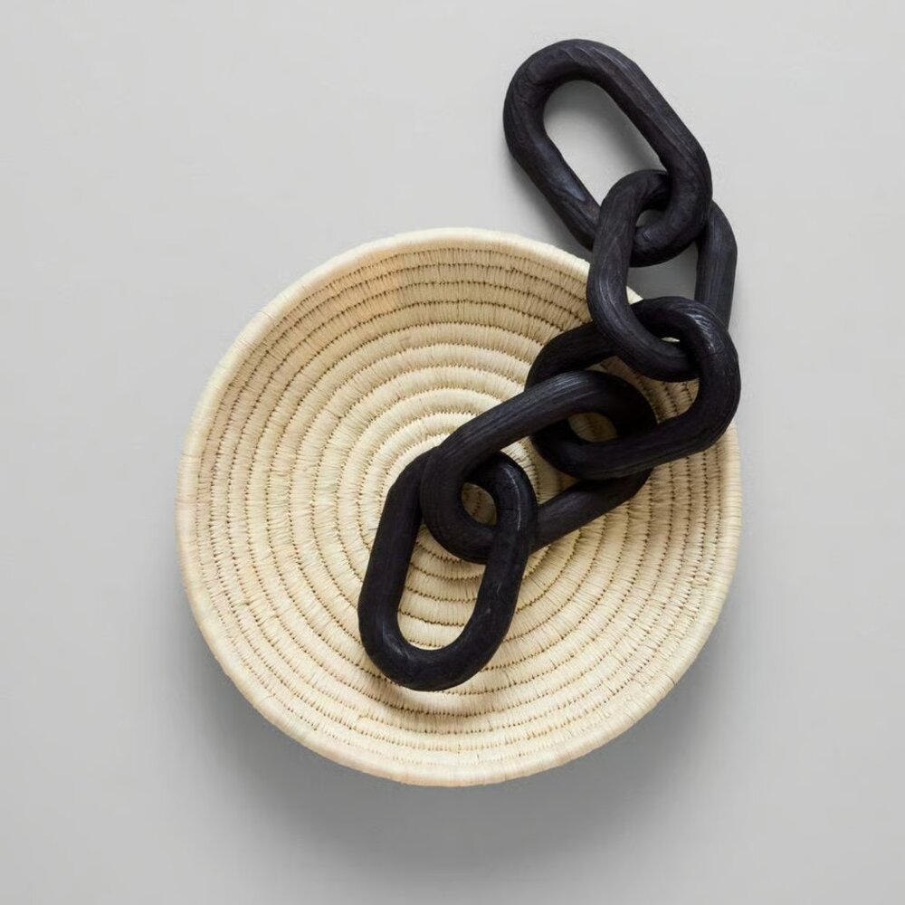 Black Wood Linked Rings Chain
